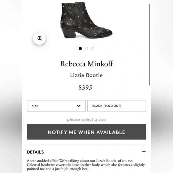Rebecca Minkoff Lizzie Celestial Brown Suede Studded Bootie Boot